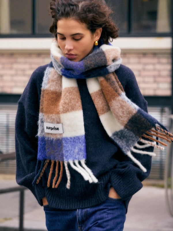 Carreaux marron/bleu