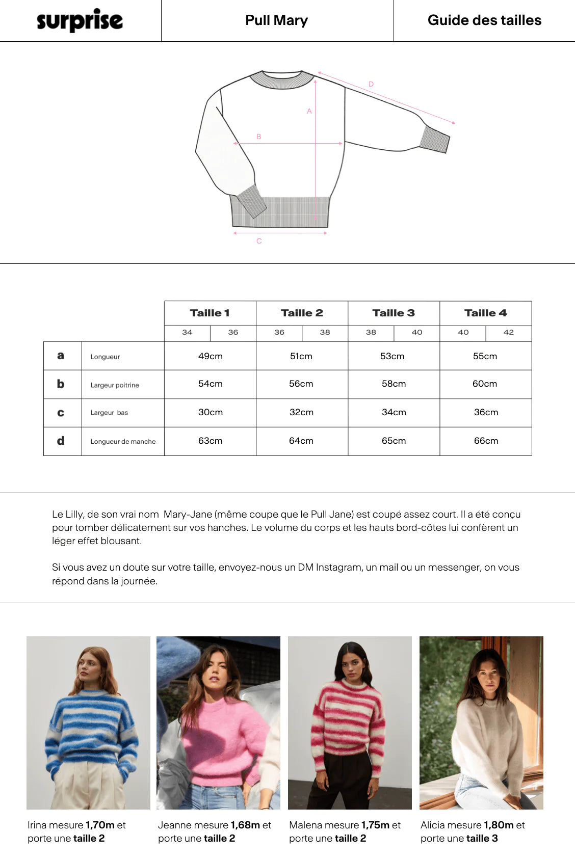 Guide des tailles
