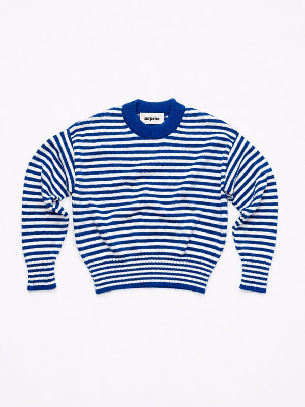 Rayures Bleu électrique/Crème