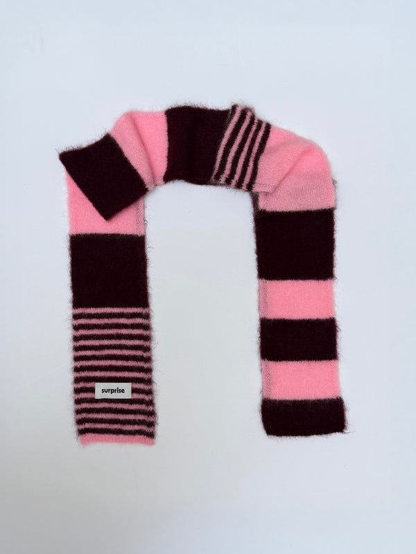 Rayures Aubergine/Rose clair