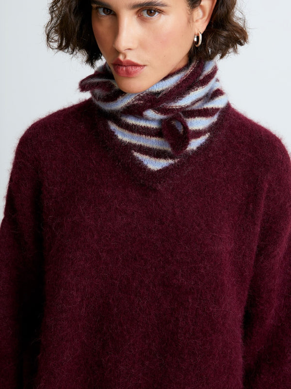 Rayures Aubergine/Bleu/Jaune