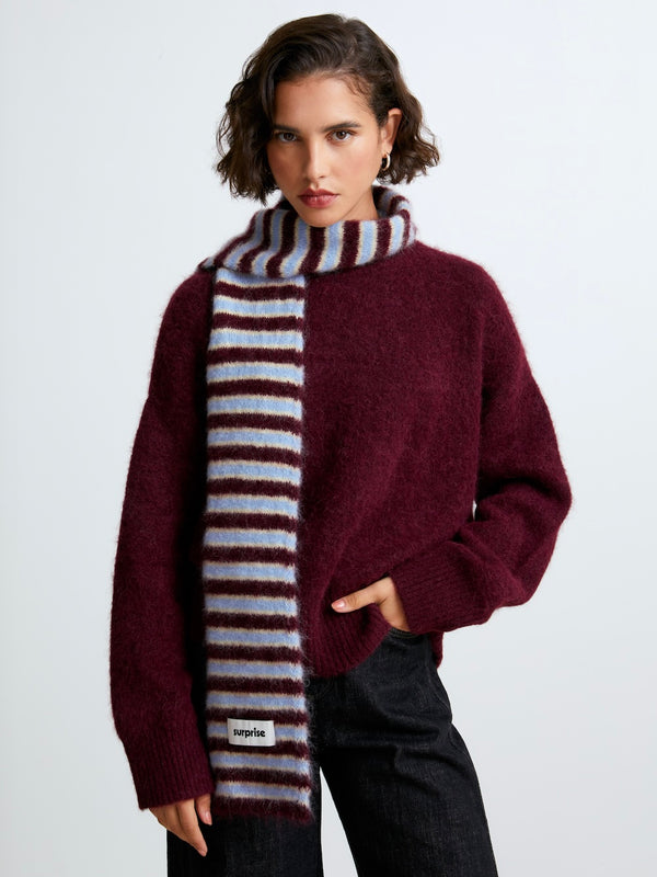 Rayures Aubergine/Bleu/Jaune