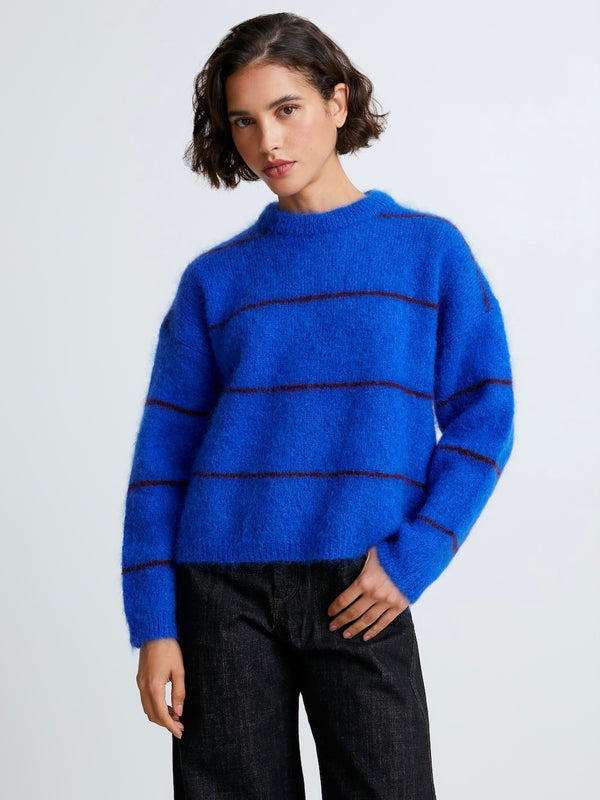 Rayures Bleu électrique/Aubergine