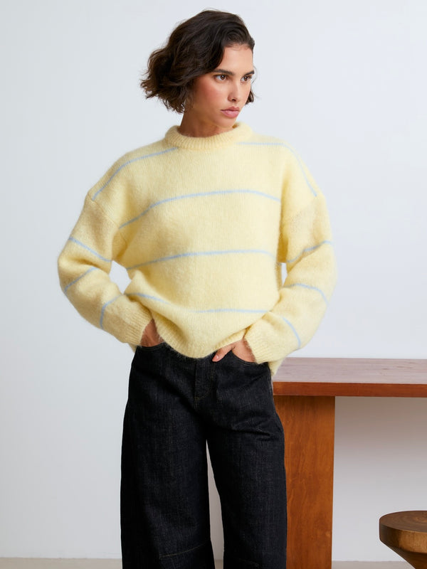 Rayures Jaune clair/Bleu ciel