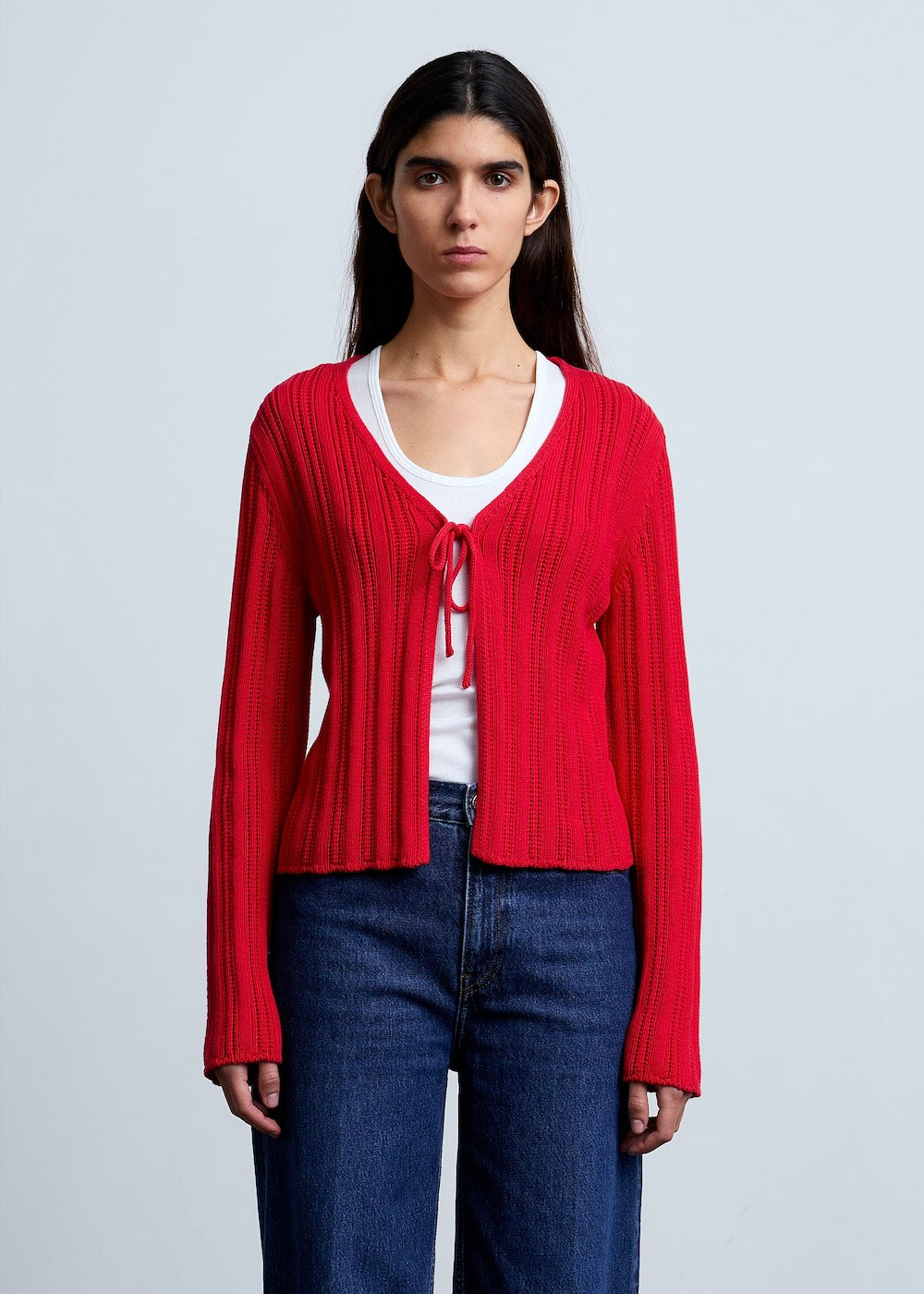 Rebecca mesure 1m78 et porte une taille 3