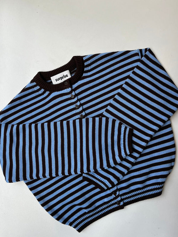 Rayures Chocolat/Bleu ciel