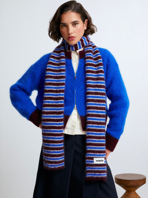 Rayures Aubergine/Bleu électrique