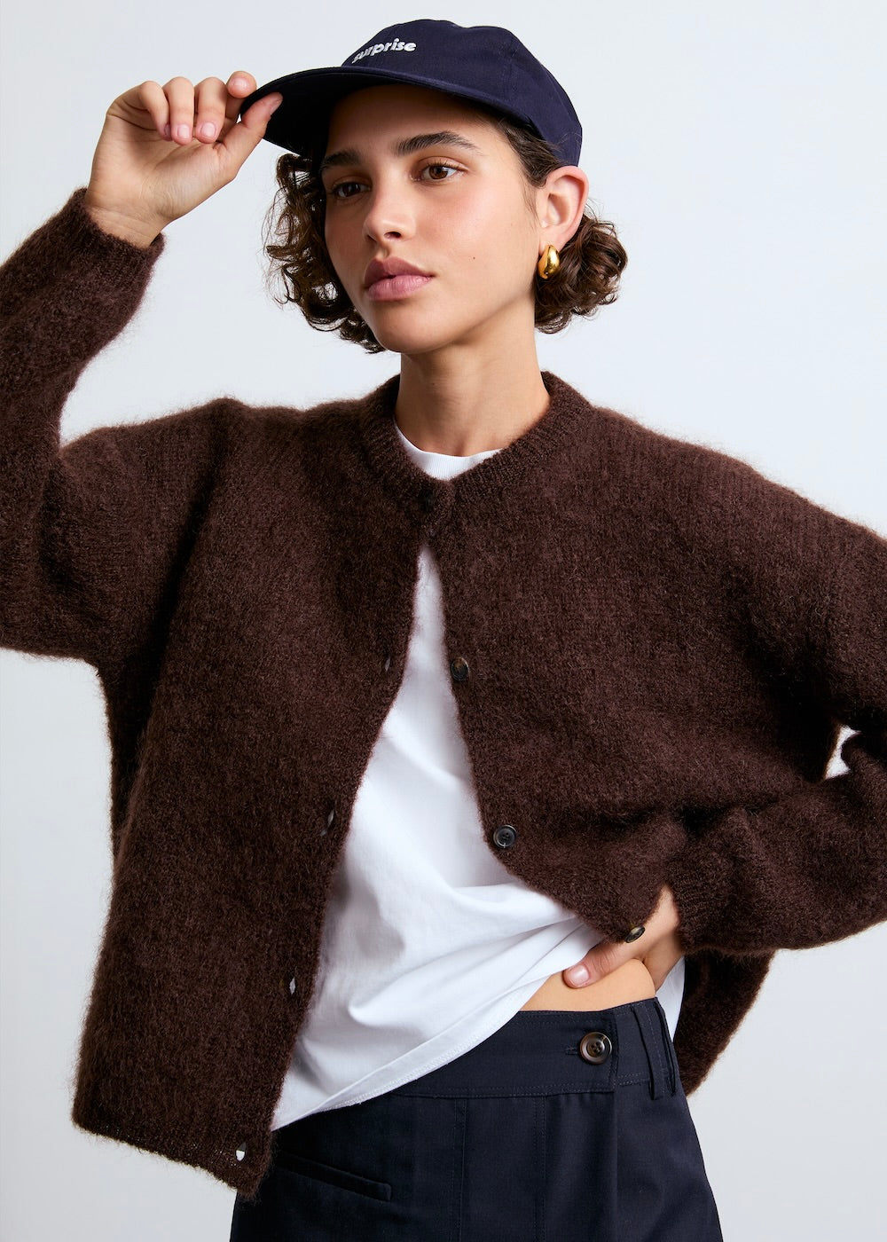 Olivia Mohair Cardigan Without Lurex - White