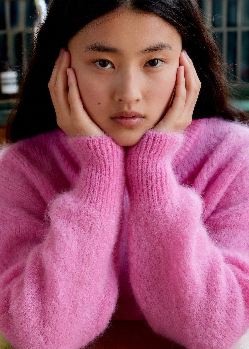 Pull Angora Mohair Rose Fait Main - Léger, Moelleux, Col Rond, Taille XL, Neuf Avec étiquettes