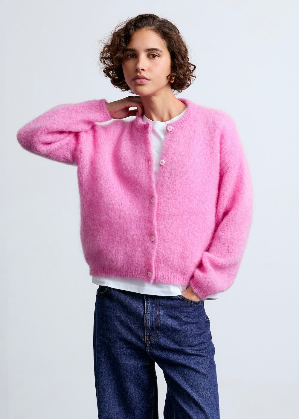 Josefine Mohair Cardigan -Bordeaux