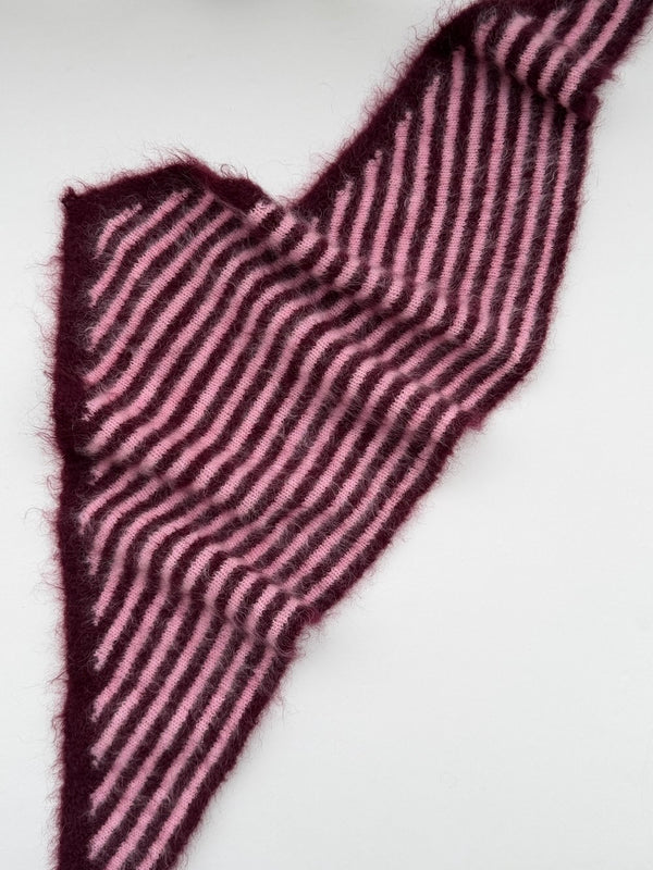 Rayures Aubergine/Rose clair
