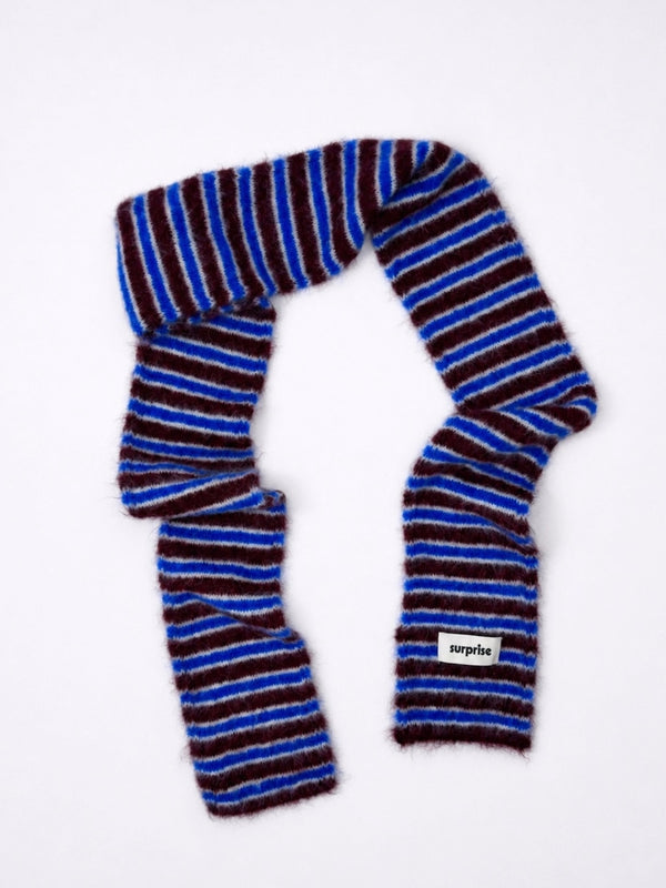 Rayures Aubergine/Bleu électrique