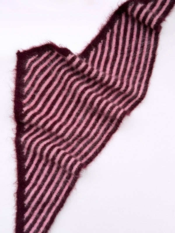 Rayures Aubergine/Rose clair