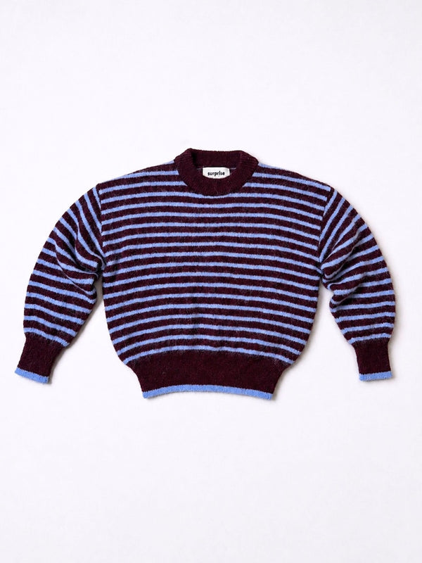 Rayures Aubergine/Bleu ciel