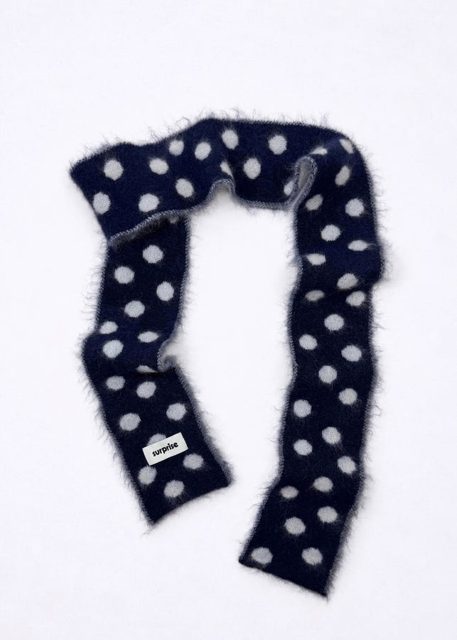 Écharpe Mohair Maria Pois Navy