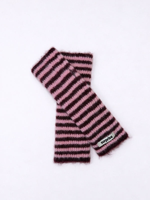 Rayures Aubergine/Rose clair