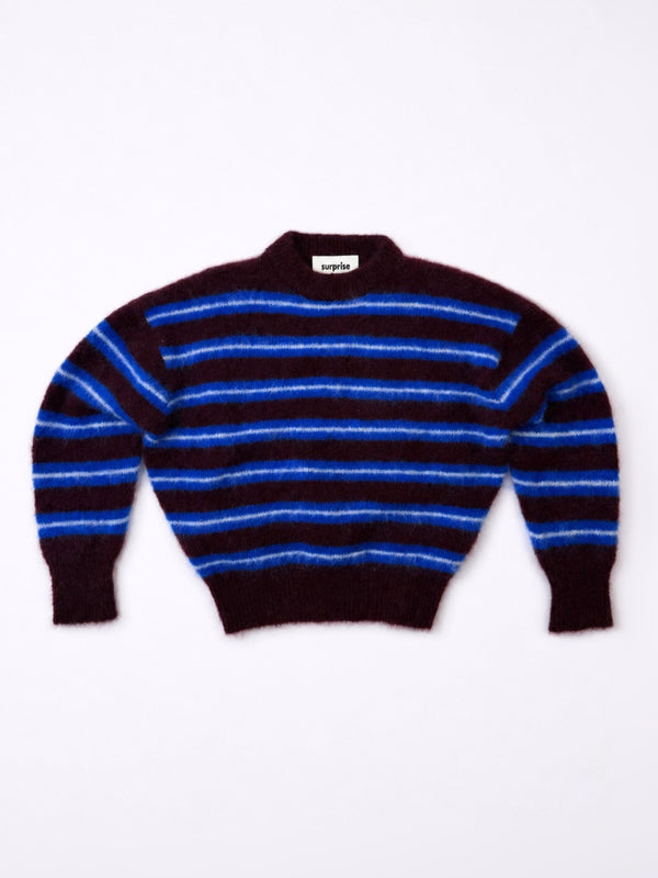 Rayures Aubergine/Bleu électrique