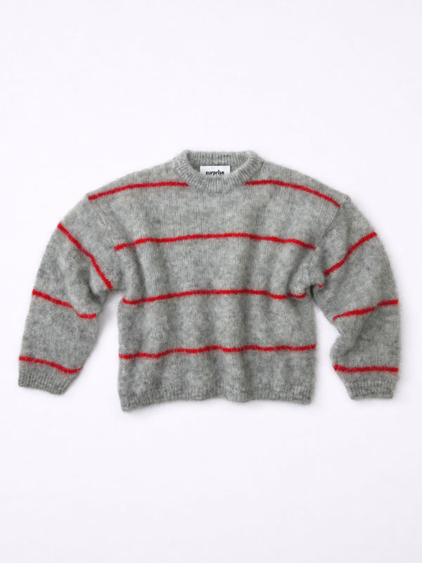 Rayures Gris/Rouge