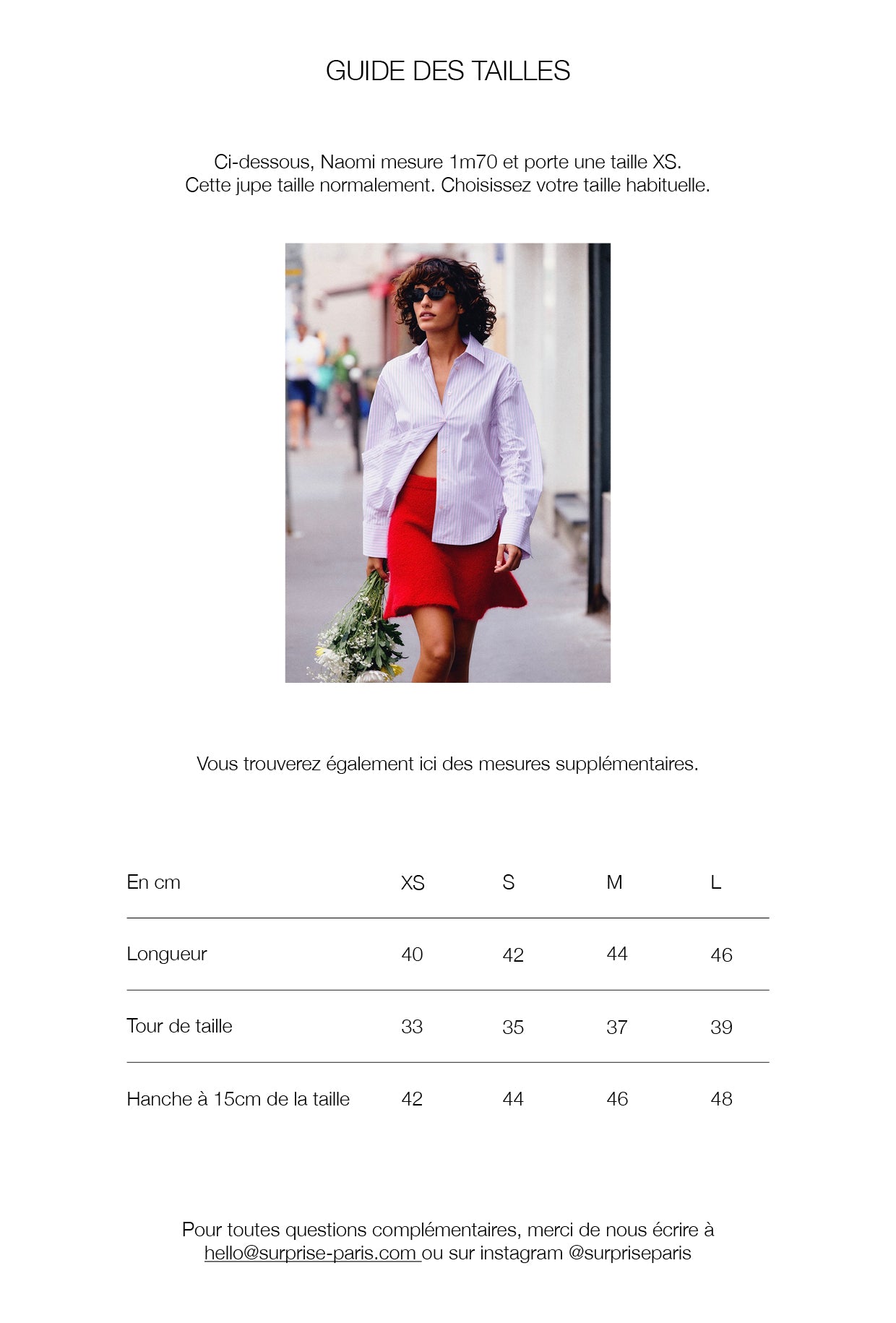 Guide des tailles