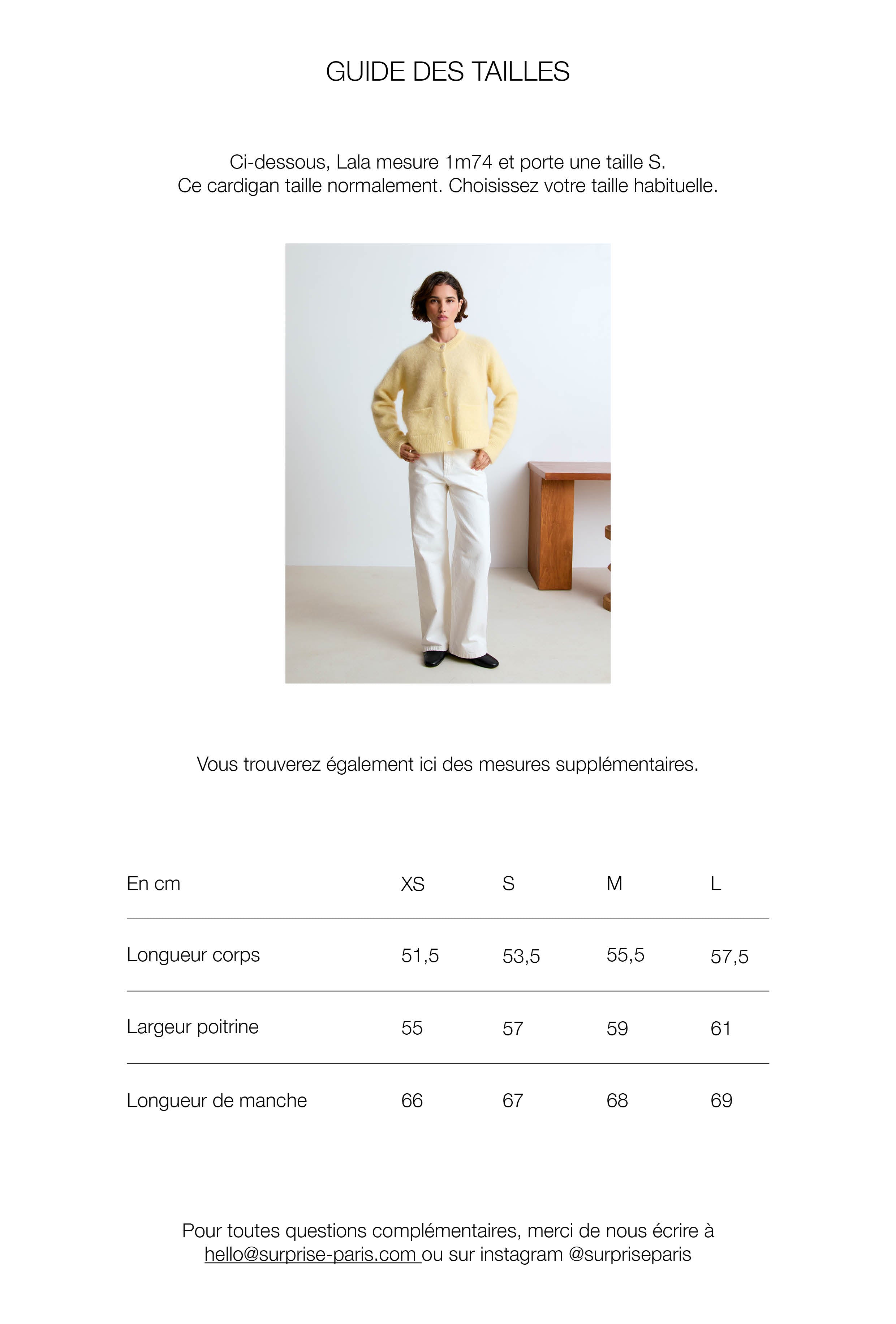 Guide des tailles