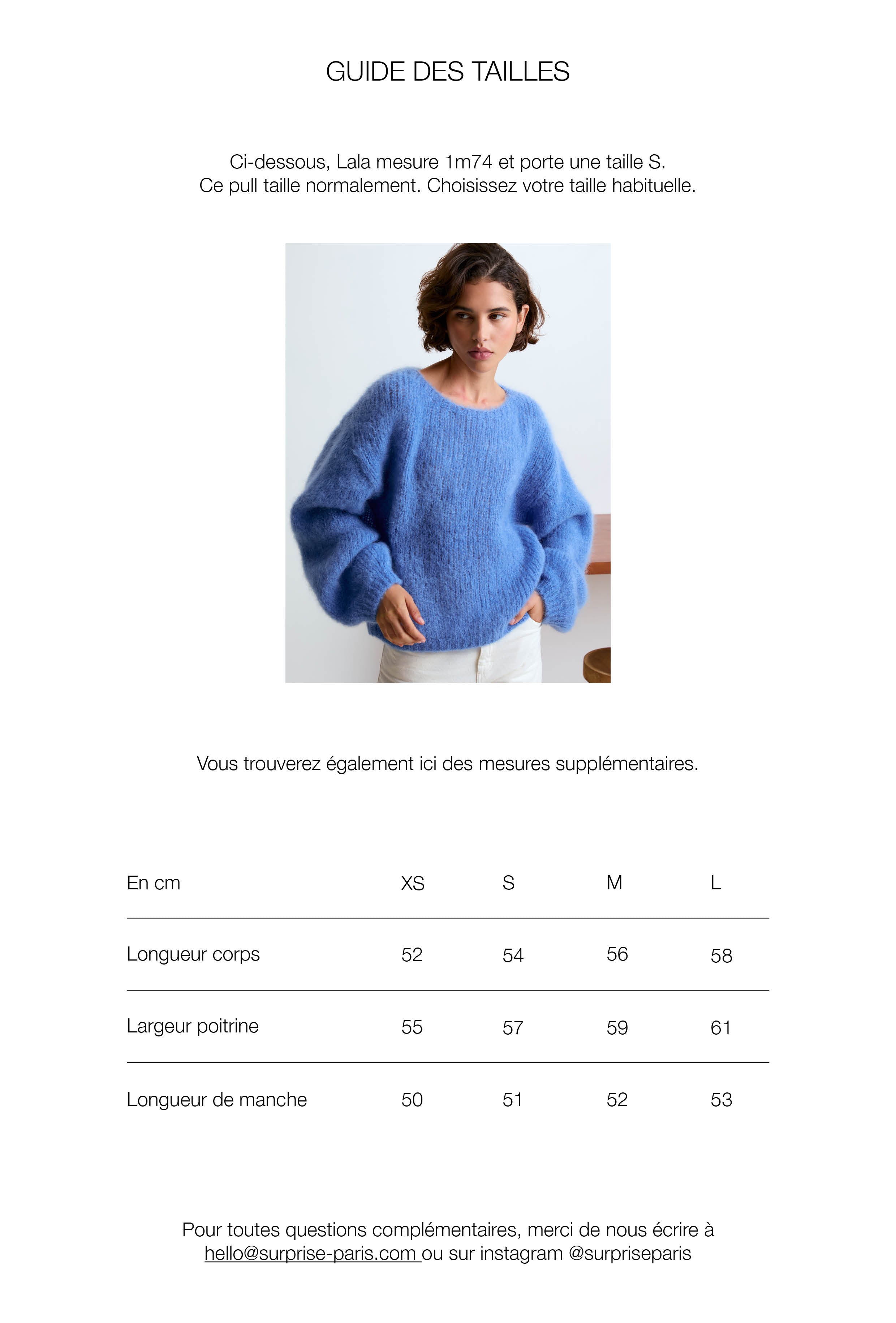 Guide des tailles