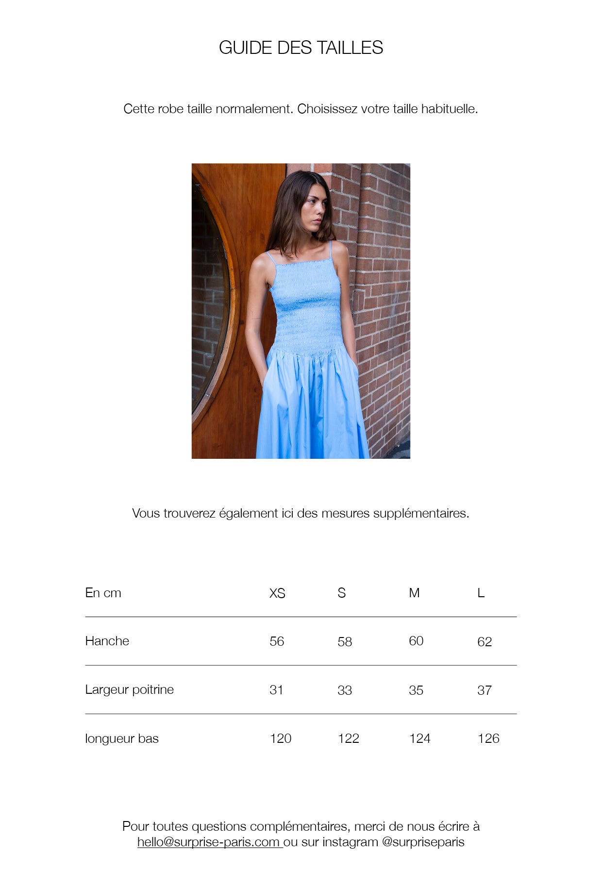 Guide des tailles
