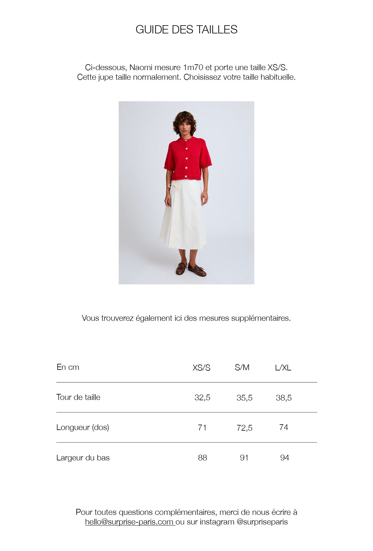 Guide des tailles