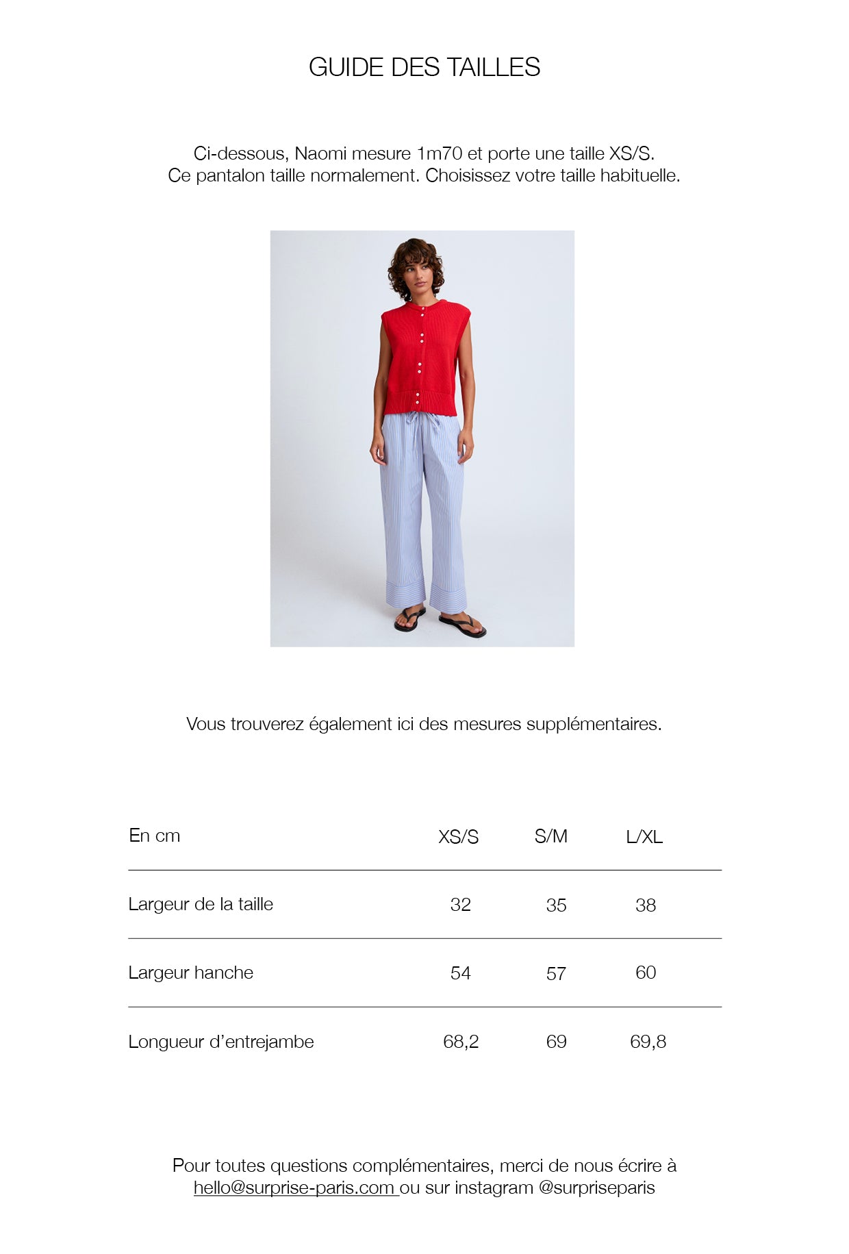 Guide des tailles