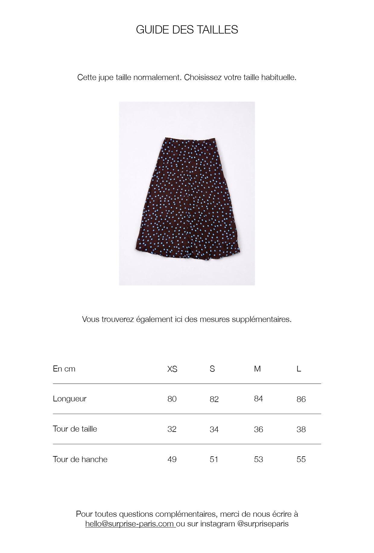 Guide des tailles